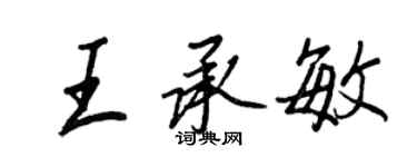 王正良王承敏行书个性签名怎么写