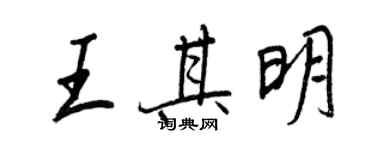 王正良王其明行书个性签名怎么写