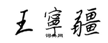 王正良王宁疆行书个性签名怎么写