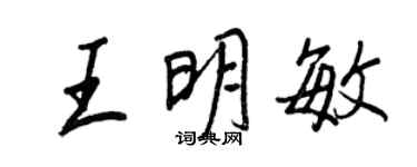 王正良王明敏行书个性签名怎么写