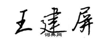 王正良王建屏行书个性签名怎么写