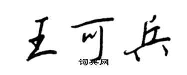王正良王可兵行书个性签名怎么写