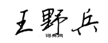 王正良王野兵行书个性签名怎么写