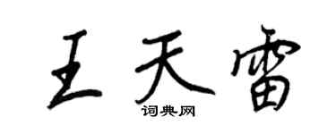 王正良王天雷行书个性签名怎么写