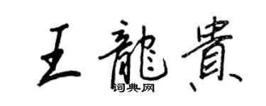 王正良王龙贵行书个性签名怎么写
