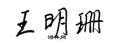 王正良王明珊行书个性签名怎么写