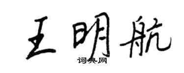 王正良王明航行书个性签名怎么写