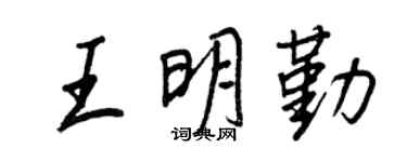 王正良王明勤行书个性签名怎么写