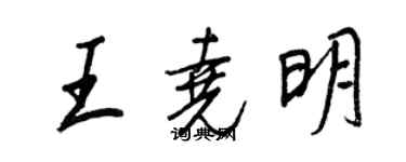 王正良王尧明行书个性签名怎么写