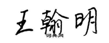王正良王翰明行书个性签名怎么写