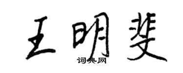 王正良王明斐行书个性签名怎么写