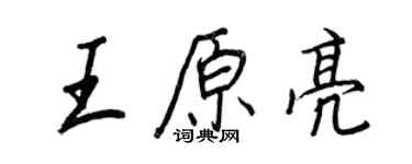 王正良王原亮行书个性签名怎么写