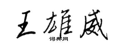 王正良王雄威行书个性签名怎么写