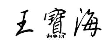 王正良王宝海行书个性签名怎么写