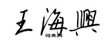 王正良王海兴行书个性签名怎么写