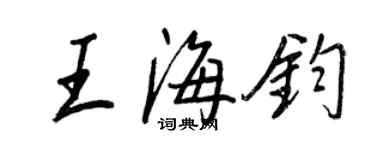 王正良王海钧行书个性签名怎么写
