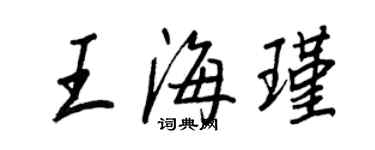 王正良王海瑾行书个性签名怎么写