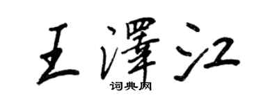 王正良王泽江行书个性签名怎么写