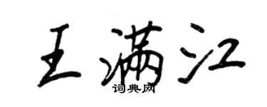 王正良王满江行书个性签名怎么写