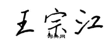 王正良王宗江行书个性签名怎么写