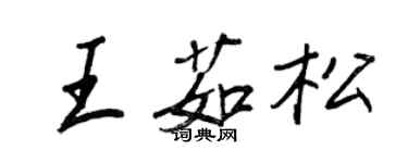 王正良王茹松行书个性签名怎么写