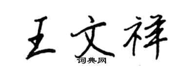 王正良王文祥行书个性签名怎么写