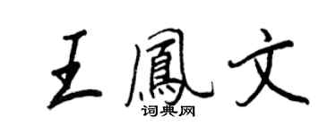 王正良王凤文行书个性签名怎么写