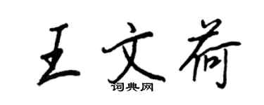 王正良王文荷行书个性签名怎么写