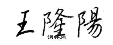 王正良王隆阳行书个性签名怎么写