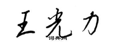 王正良王光力行书个性签名怎么写