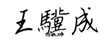 王正良王骥成行书个性签名怎么写