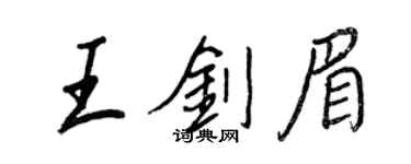 王正良王剑眉行书个性签名怎么写