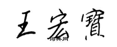 王正良王宏宝行书个性签名怎么写