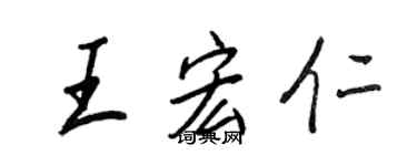 王正良王宏仁行书个性签名怎么写