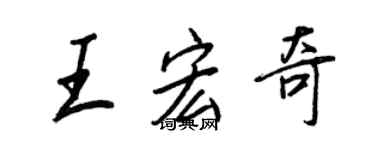 王正良王宏奇行书个性签名怎么写