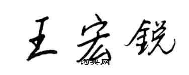 王正良王宏锐行书个性签名怎么写