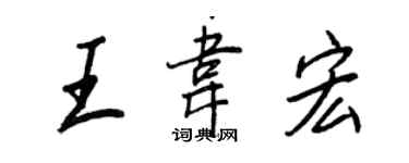 王正良王韦宏行书个性签名怎么写