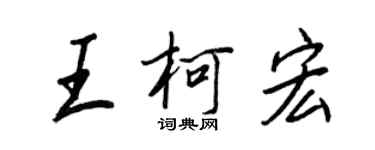 王正良王柯宏行书个性签名怎么写
