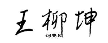 王正良王柳坤行书个性签名怎么写