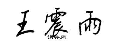 王正良王震雨行书个性签名怎么写