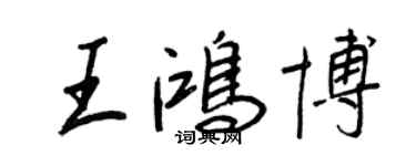 王正良王鸿博行书个性签名怎么写