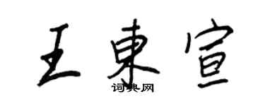 王正良王东宣行书个性签名怎么写