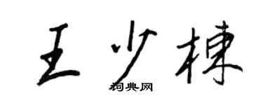 王正良王少栋行书个性签名怎么写