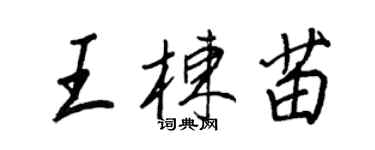 王正良王栋苗行书个性签名怎么写