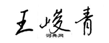 王正良王峻青行书个性签名怎么写