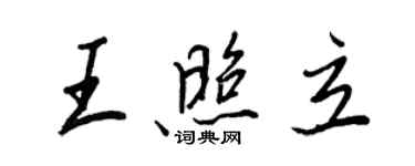 王正良王照立行书个性签名怎么写