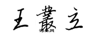 王正良王丛立行书个性签名怎么写