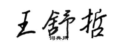 王正良王舒哲行书个性签名怎么写