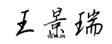 王正良王景瑞行书个性签名怎么写