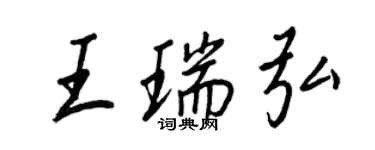 王正良王瑞弘行书个性签名怎么写
